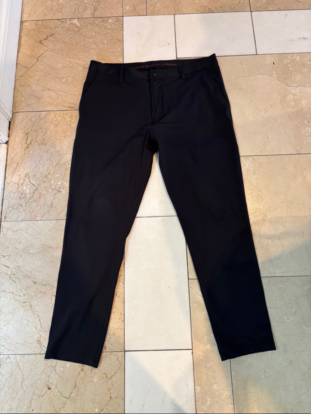 RHONE Black Slim Stretch Chinos